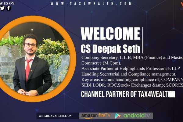 Welcome to our New channel Partner CS Deepak Seth