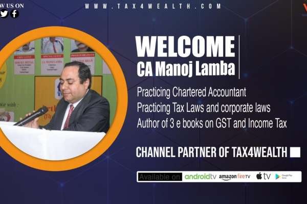 Welcome to our New Channel Partner CA Manoj Lamba